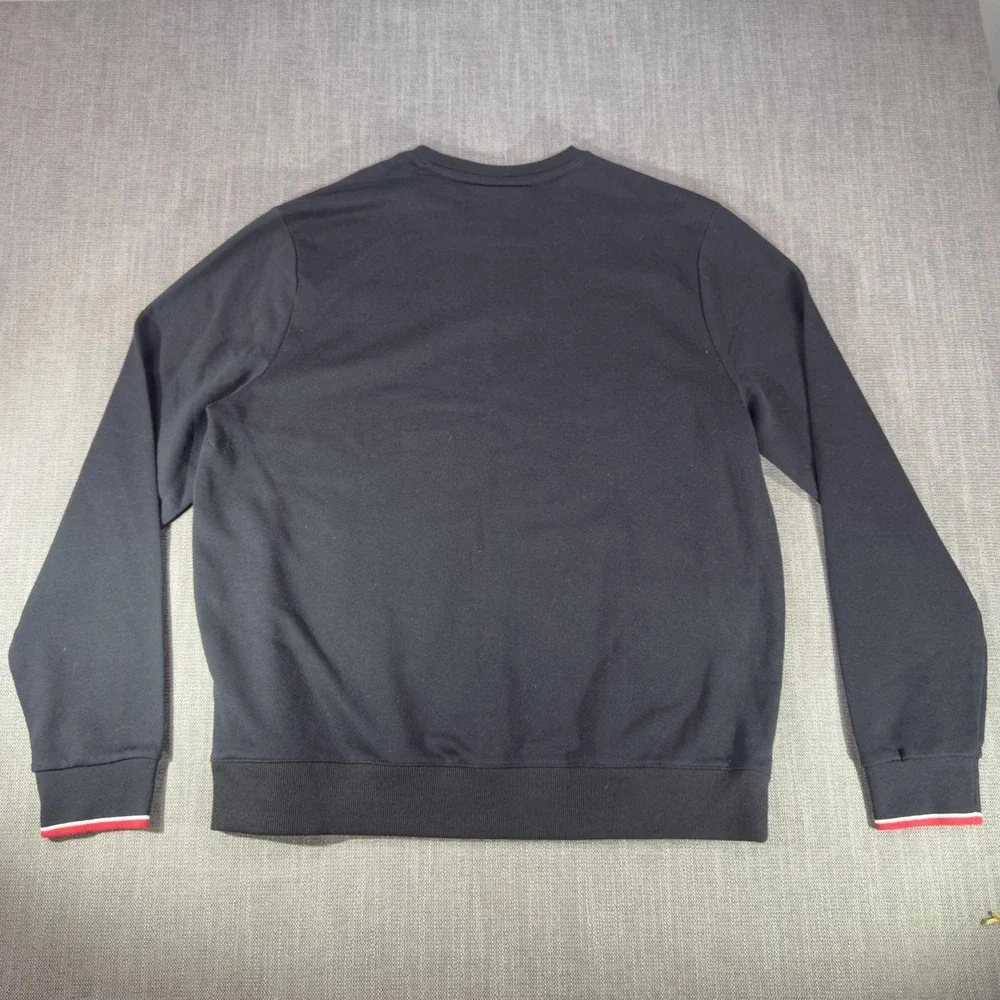 FILA Sweatshirt Mens XL Black Jersey Crewneck Pullover Logo Athletic Top